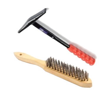 Set chipping hammer + 3-row steel welding brush