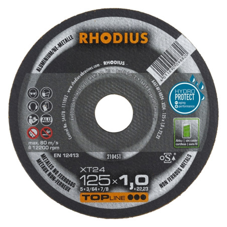 Aluminum cutting disc Ø 125 mm Rhodius XT24