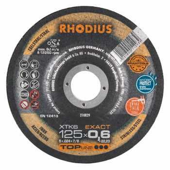 RHODIUS | Extra thin cut-off disc stainless steel and steel Ø 125 mm Rhodius XTK6