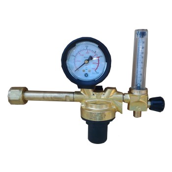 Regulator with flow meter and column for refillable cylinder