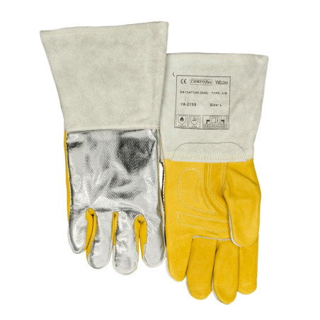Welder gloves Wedas 10-2755-L reinforced with aluminized back
