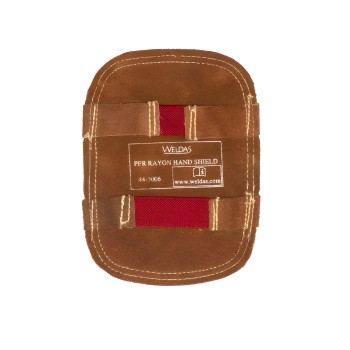 Aluminized hand protection shield with leather back Weldas