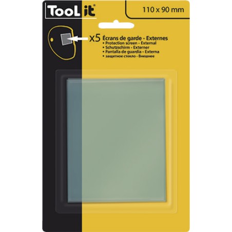 5 protection screens 110 x 90 mm external mm for GYS welding helmet