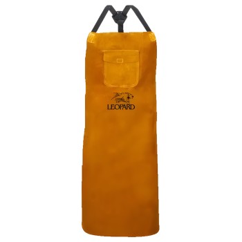 Brown split leather welding apron