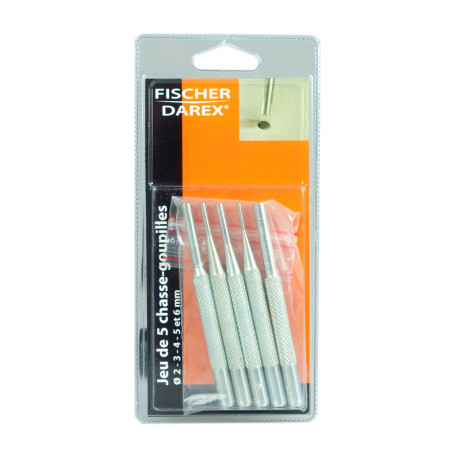 Set of 5 pin punches