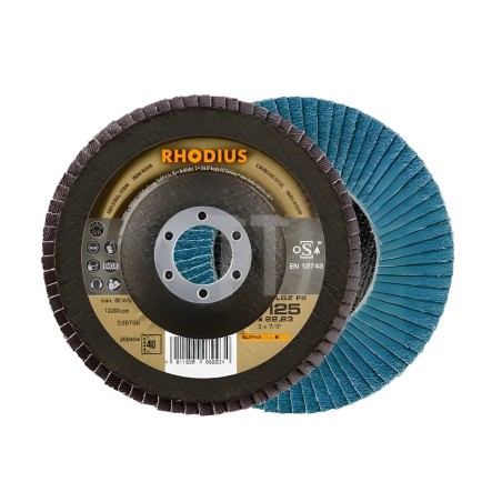 Flap disc for stainless steel Ø 125 mm Rhodius LSZ F2