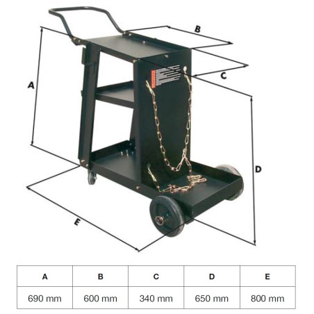Cart for TIG - MIG MMA welding machine