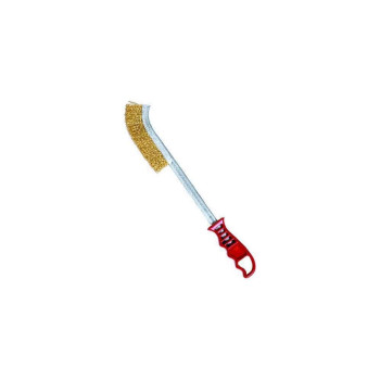 Welding brush with crimped steel wire for steel brushing