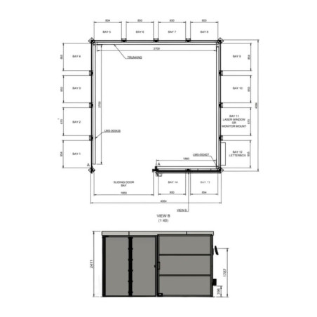 Class 4 laser welding booth - 4x4m with sliding door