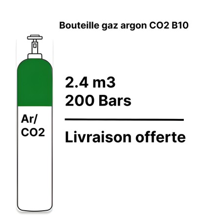Argon CO2 15% Welding Gas Cylinder - B10 - 2.2m³