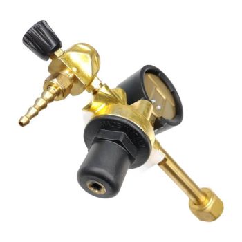 Regulator with flow meter and column for refillable cylinder