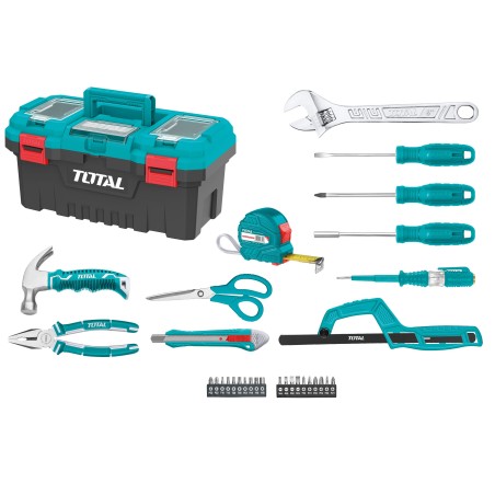 Plastic toolbox with tools