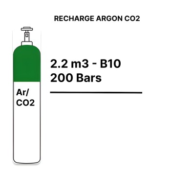 Argon CO2 Gas Cylinder Refill - B10 - 2.3m³ - 120.00 €