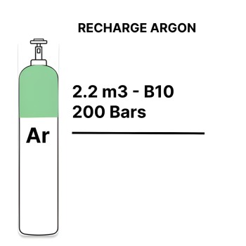 Pure Argon Gas Cylinder Refill - B10 - 2.3m³ - 120.00 €