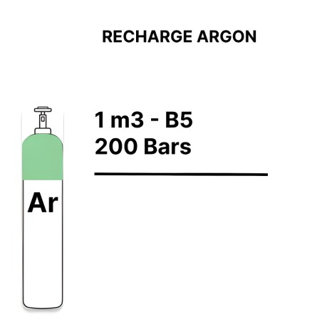 Pure Argon Gas Cylinder Refill - B5 - 1m³