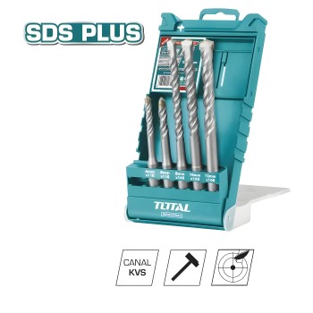 Set of 5 SDS Plus concrete drill bits TAC190501 | HSS