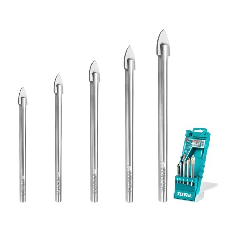 Set of 5 drill bits for glass TACSD7256 | HSS