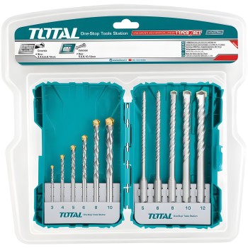 Set of 11 SDS Plus concrete drill bits TACSDL31101 | HSS