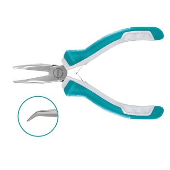 Mini curved flat-nose pliers THTMN456 | 115 mm | Chrome-vanadium (Cr-V)
