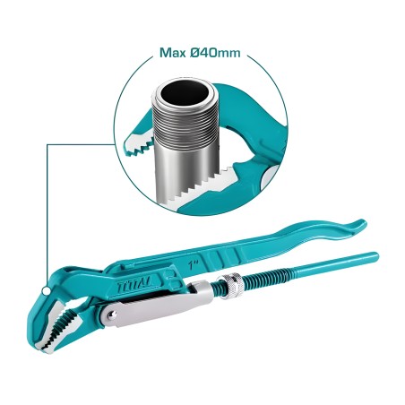 Swedish pipe wrench 45° THT172 | 1'' | Carbon steel