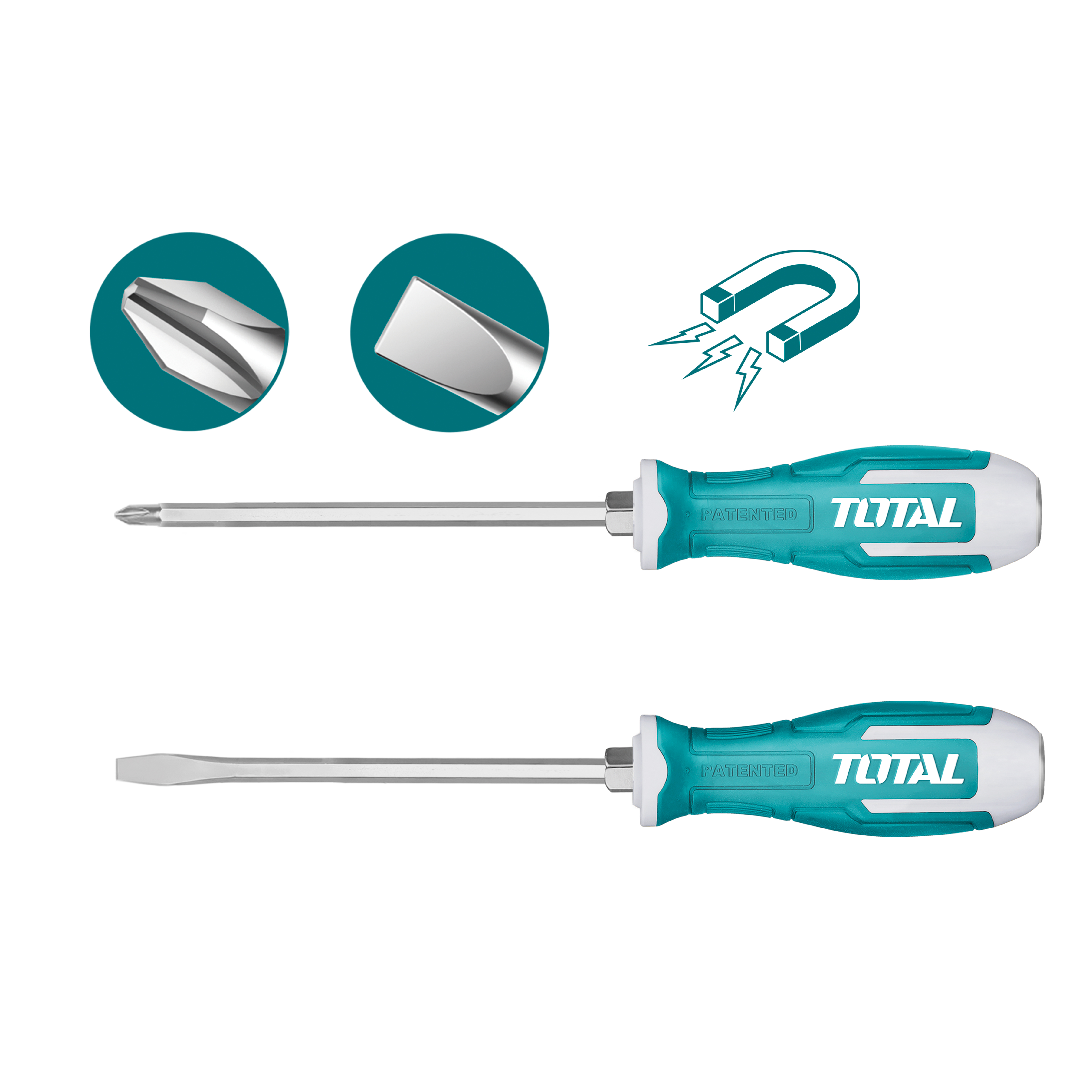 Set of 2 industrial screwdrivers  THGSS2206 | Steel