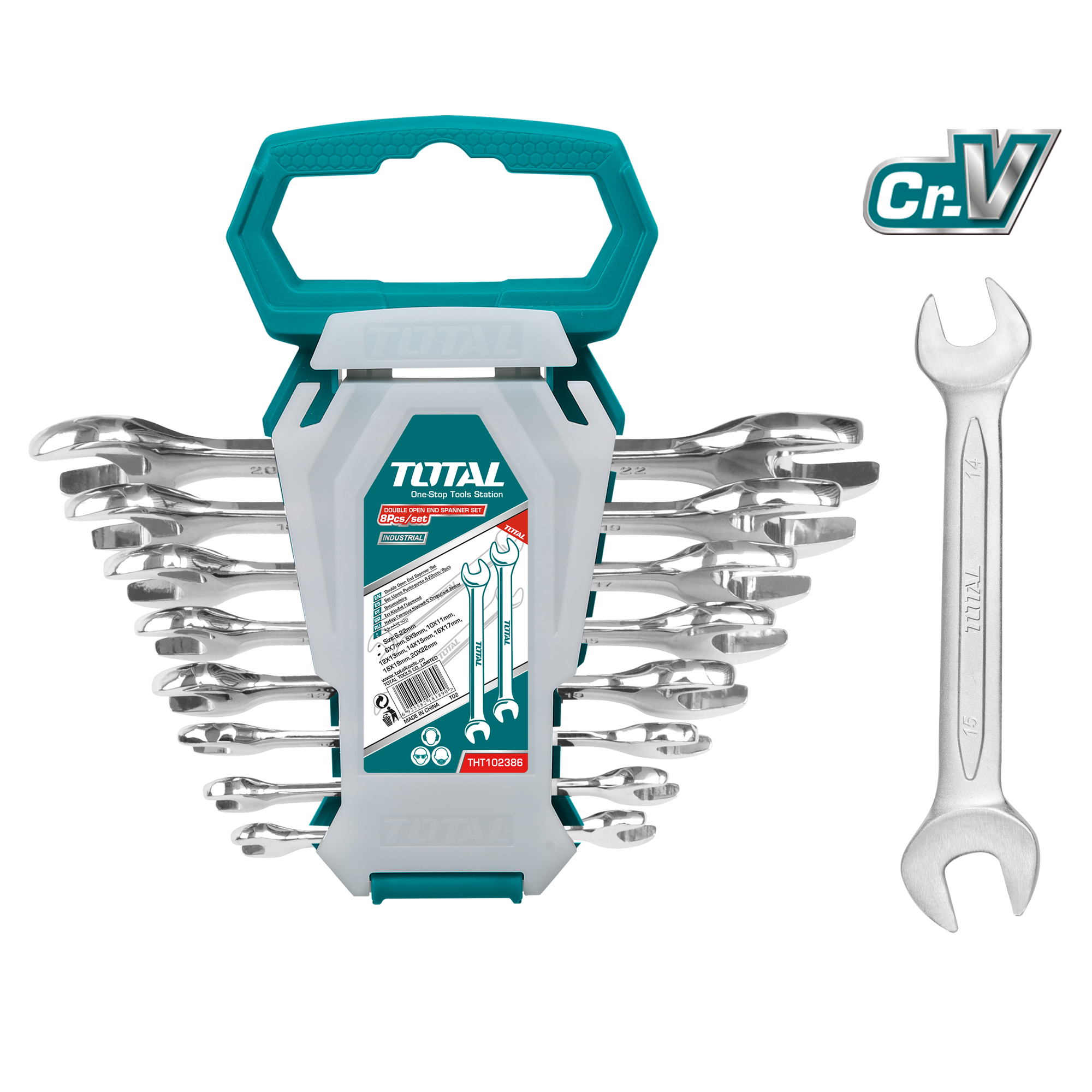 Set of 8 double-ended open-end wrenches  THT102386