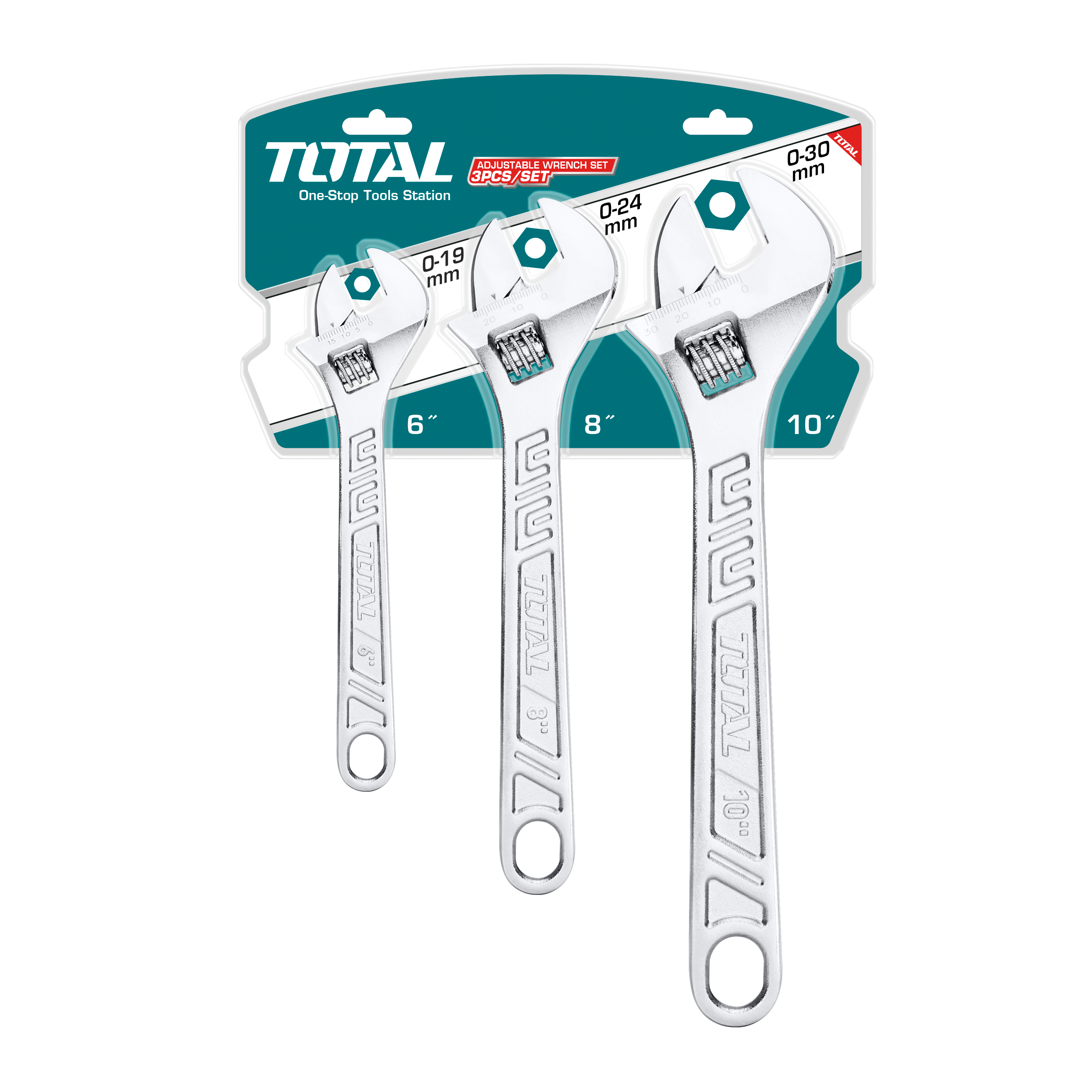 Set of 3 adjustable wrenches THTK1013 | Carbon steel