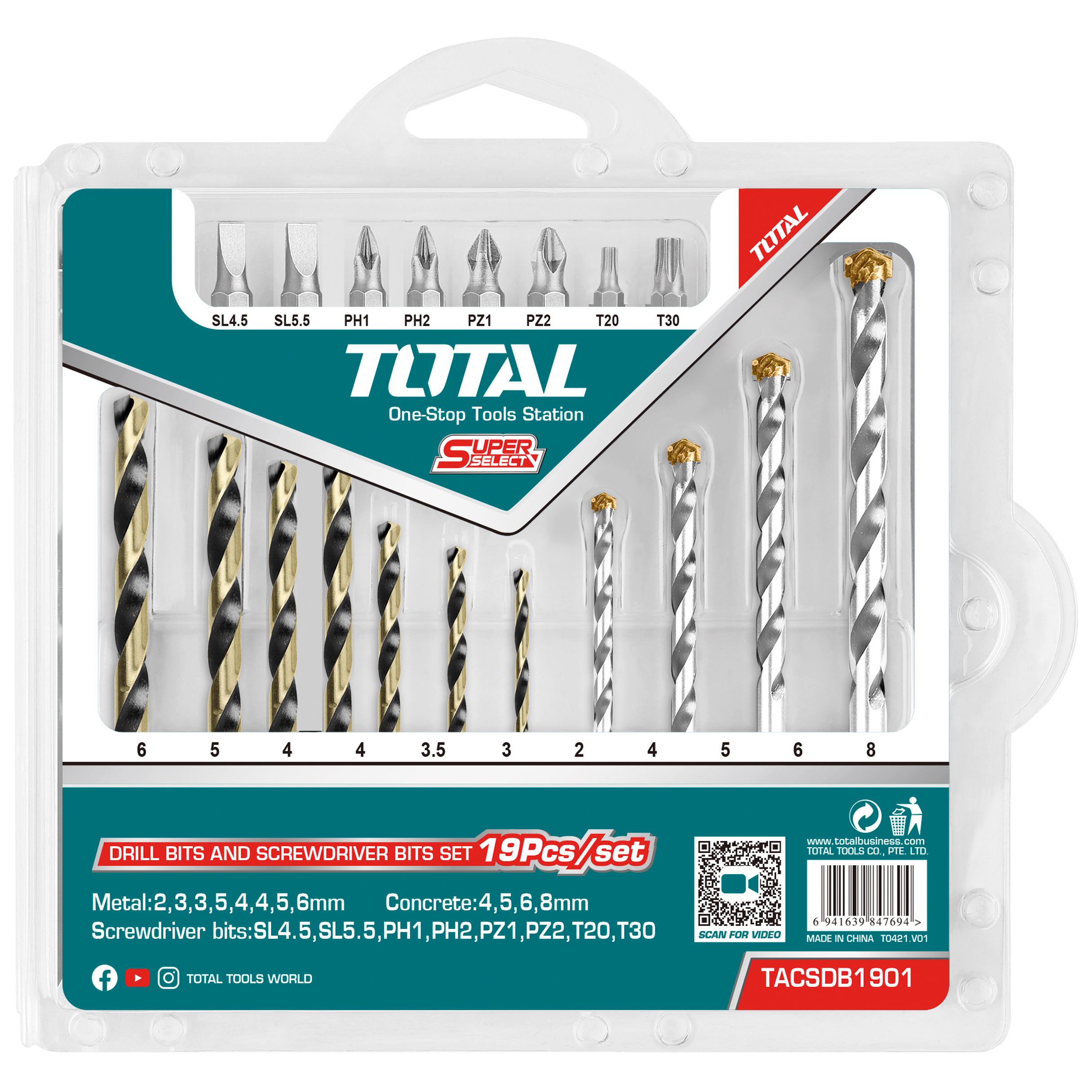Assorted drill bit set TACSDB1901