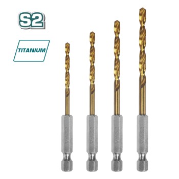 Set of 4 titanium drill bits TACSD4041