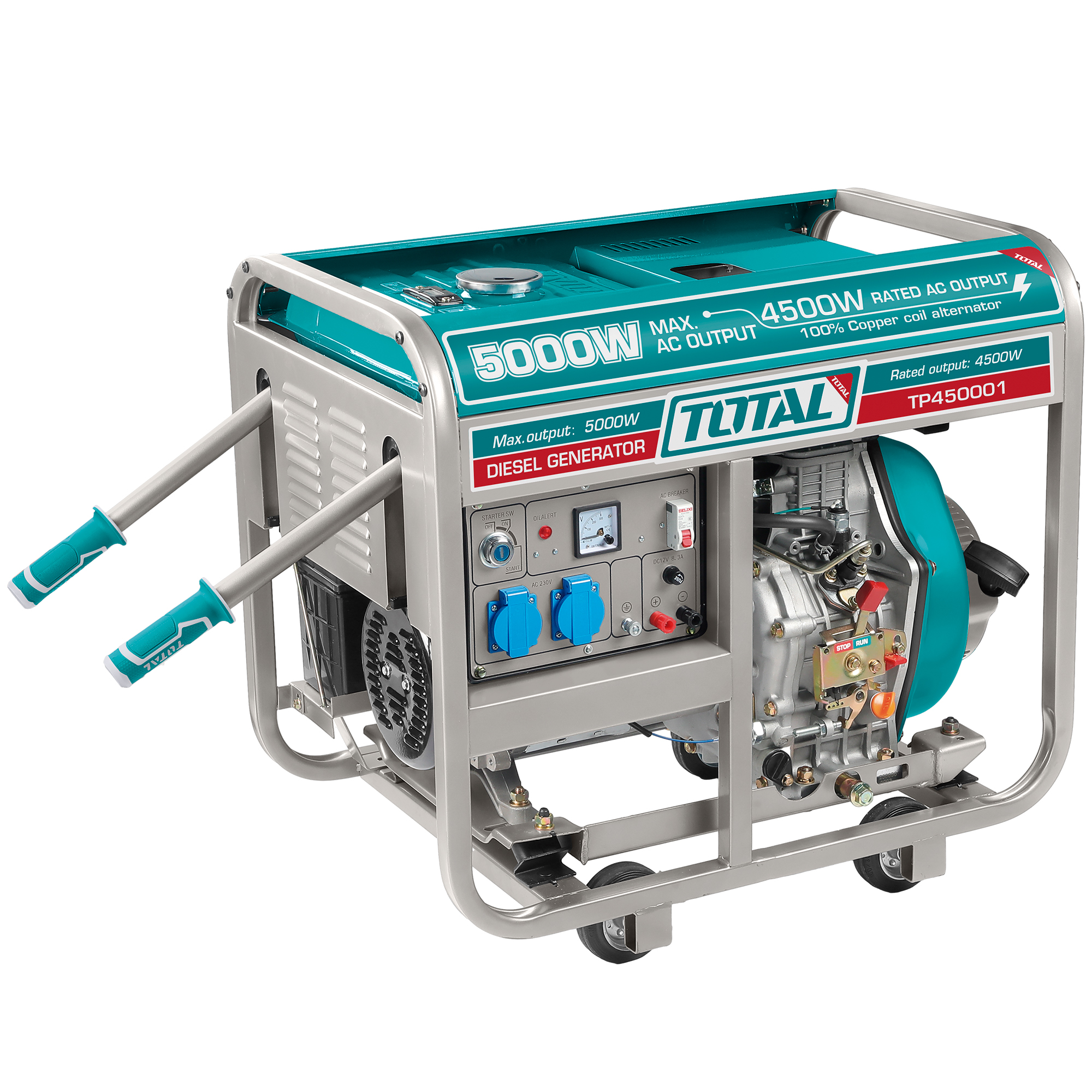 OPEN portable diesel GENERATOR 5.0 kW - Single-phase TP450001 | 5.0 kW