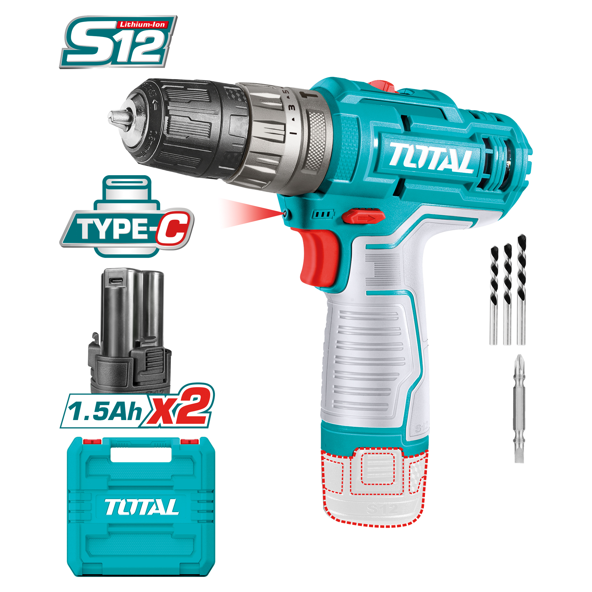 Cordless combination drill  TIDLI12202E | 12 V