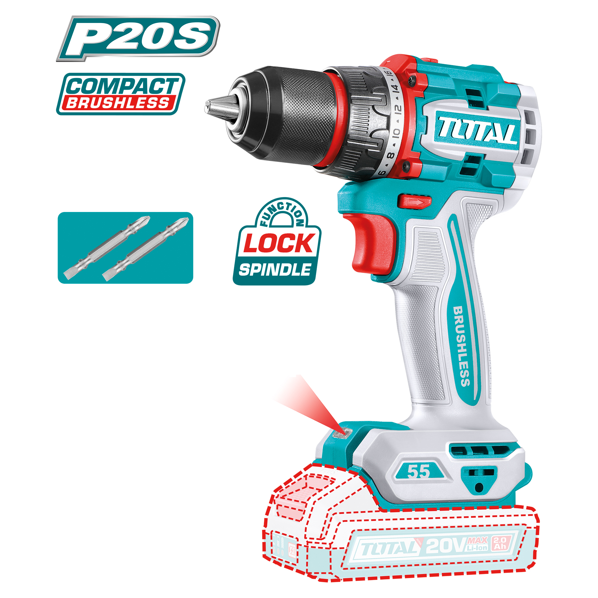 Brushless battery drill driver TDLI205581 | 20 V