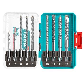 Set of 9 SDS Plus concrete drill bits TACSDL30906