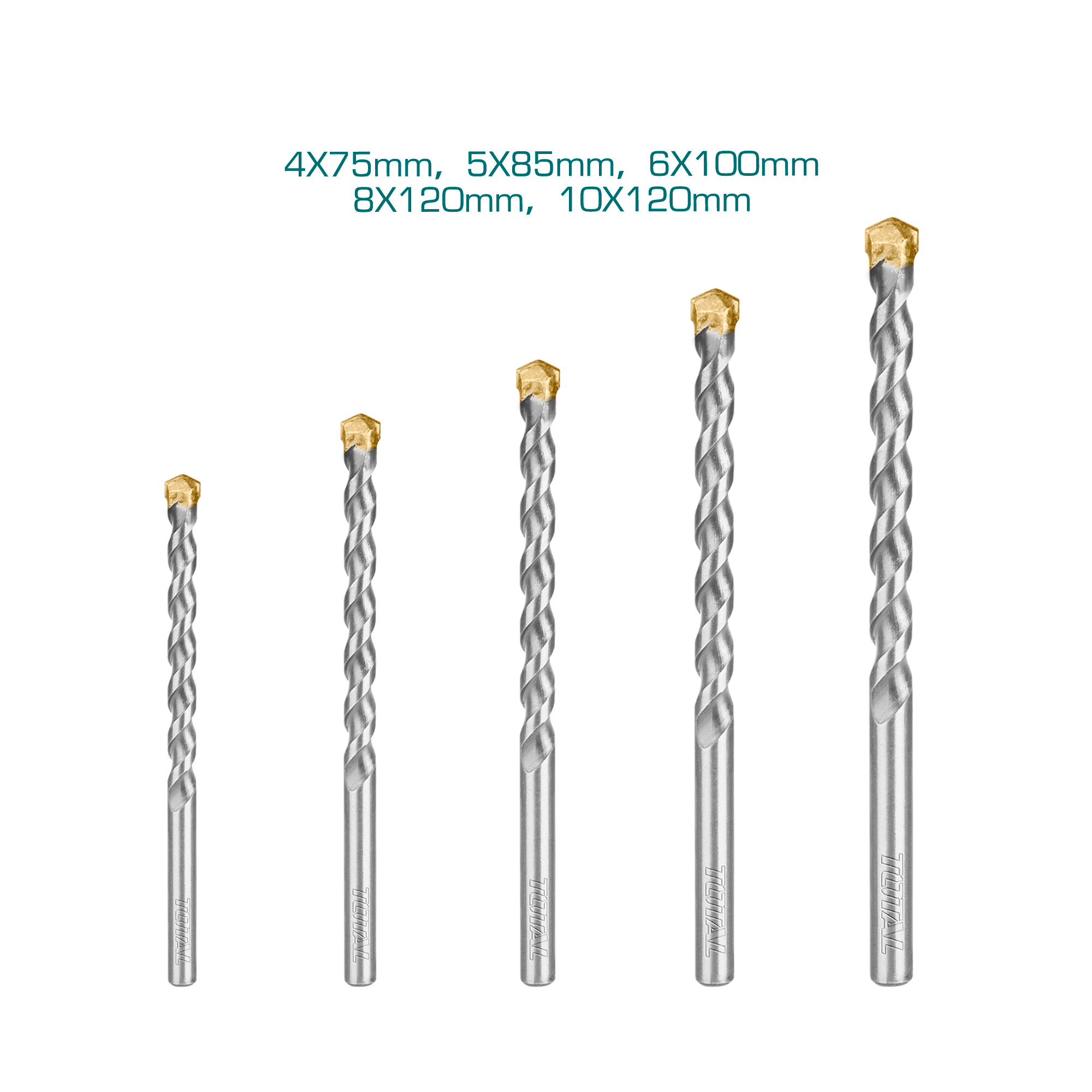 Set of 5 wall drill bits TACSD5055 | HSS