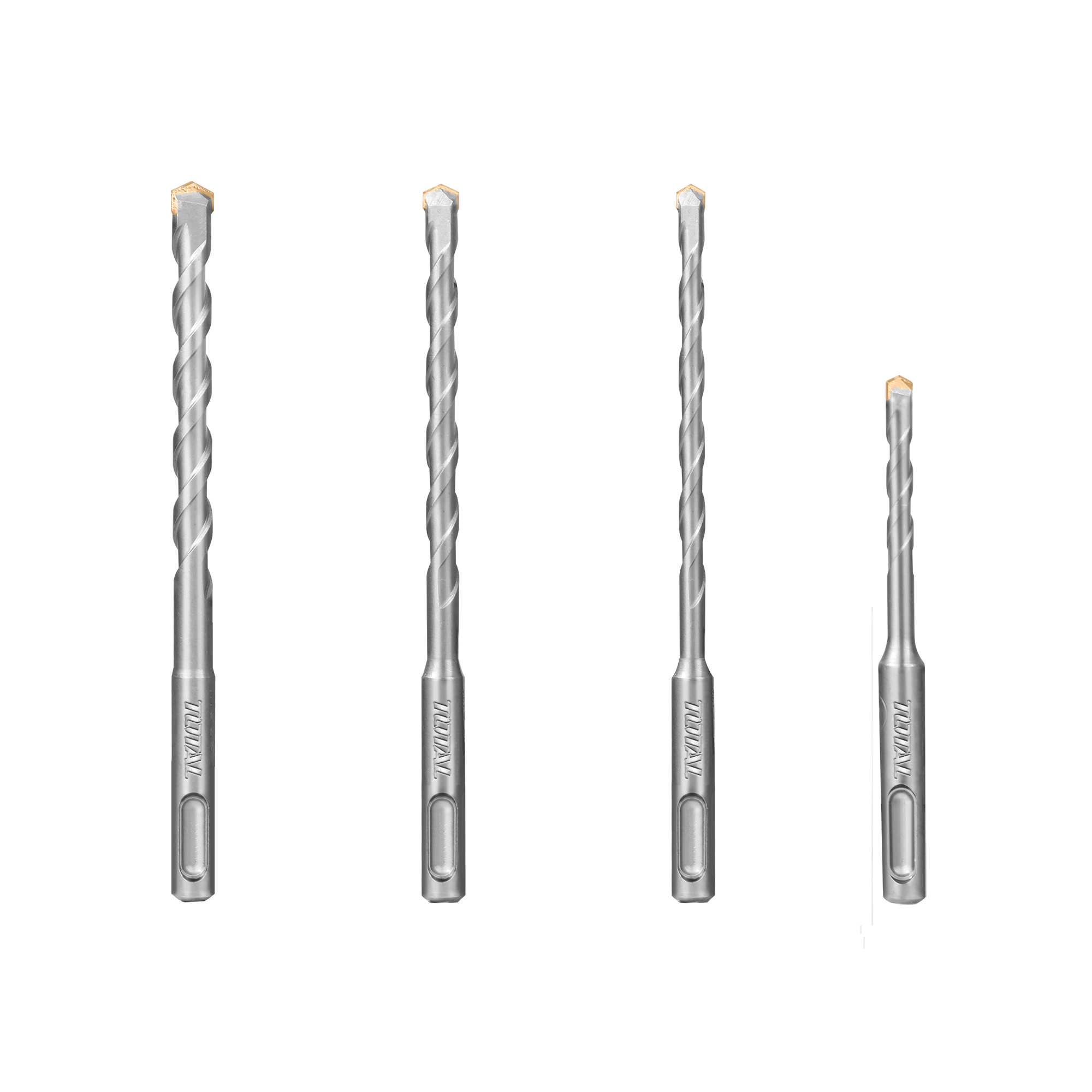 Set of 4 SDS Plus concrete drill bits TACSD1945 | HSS