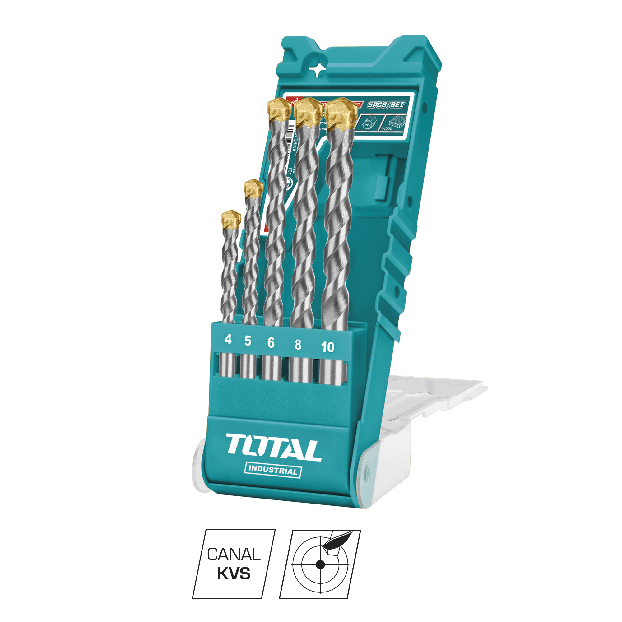 Set of 5 wall drill bits TACSD5051 | HSS