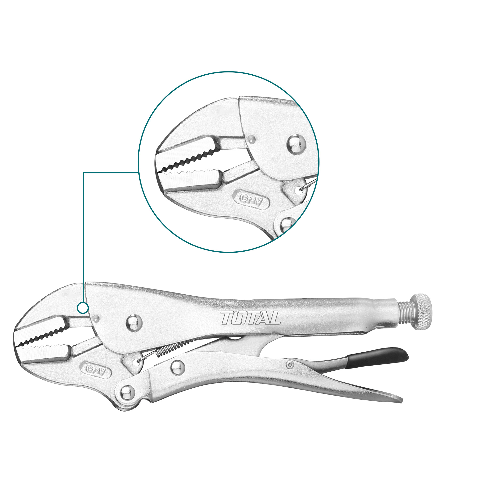 Straight jaw locking pliers THT191005 | 250 mm | Chrome-vanadium (Cr-V)
