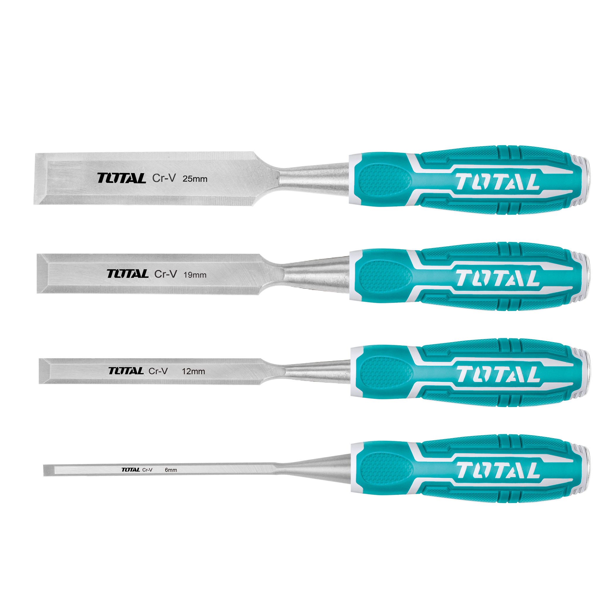 Set of 4 wood chisels THT41K0401 | 140 mm | Chrome-vanadium (Cr-V)