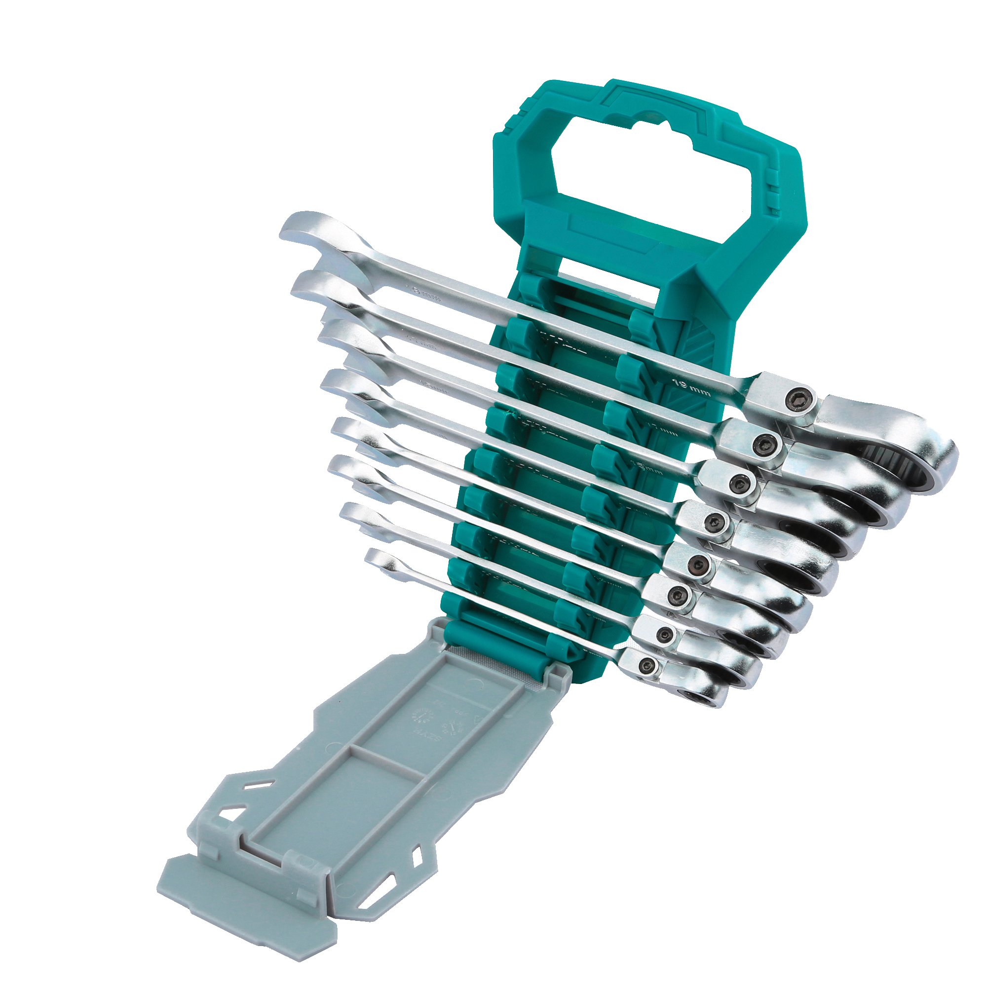 Set of 8 Articulated Ratchet Combination Wrenches THT102RK586 | Chrome-molybdenum (Cr-Mo)