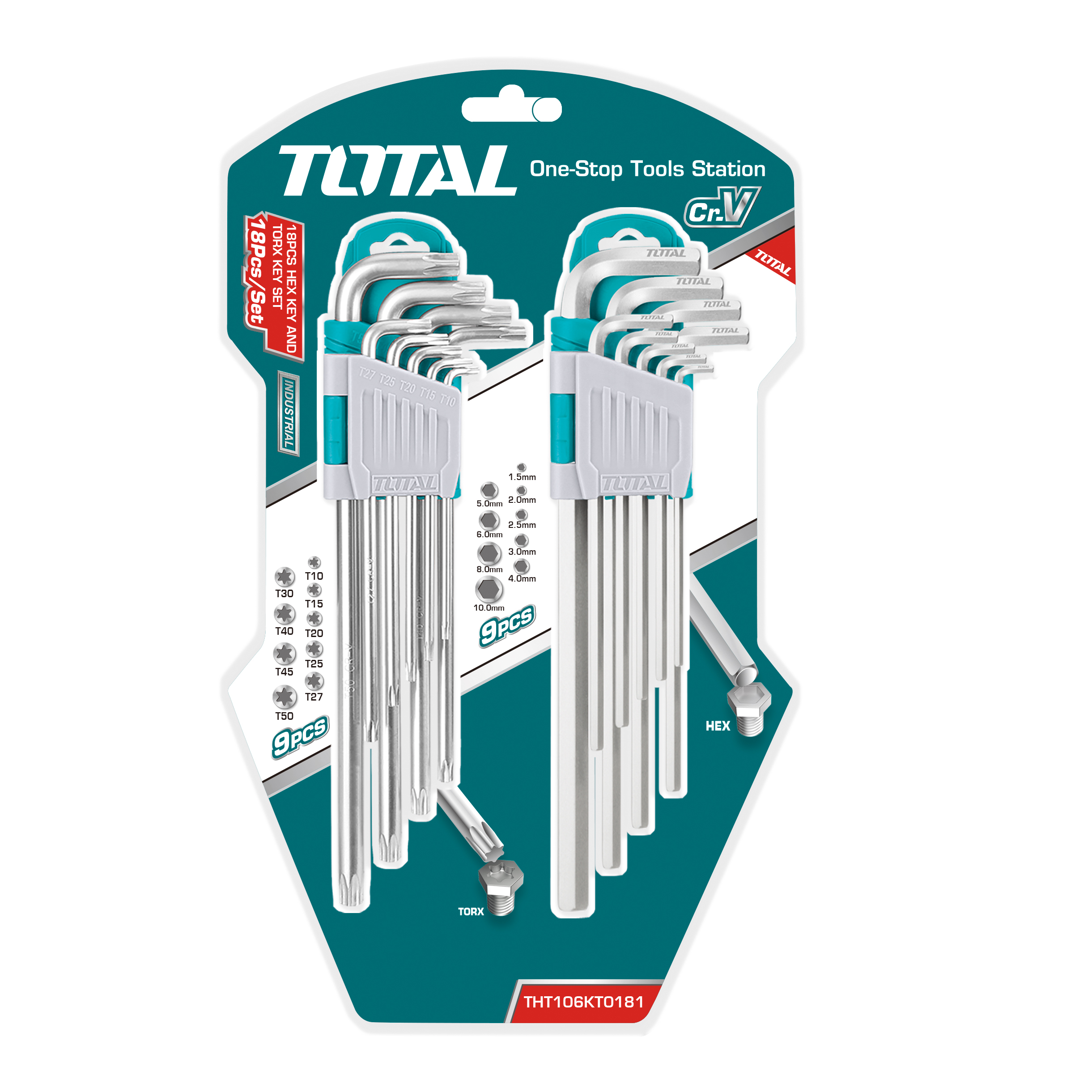 2 sets of Allen and Torx keys  THT106KT0181 | Chrome-vanadium (Cr-V)