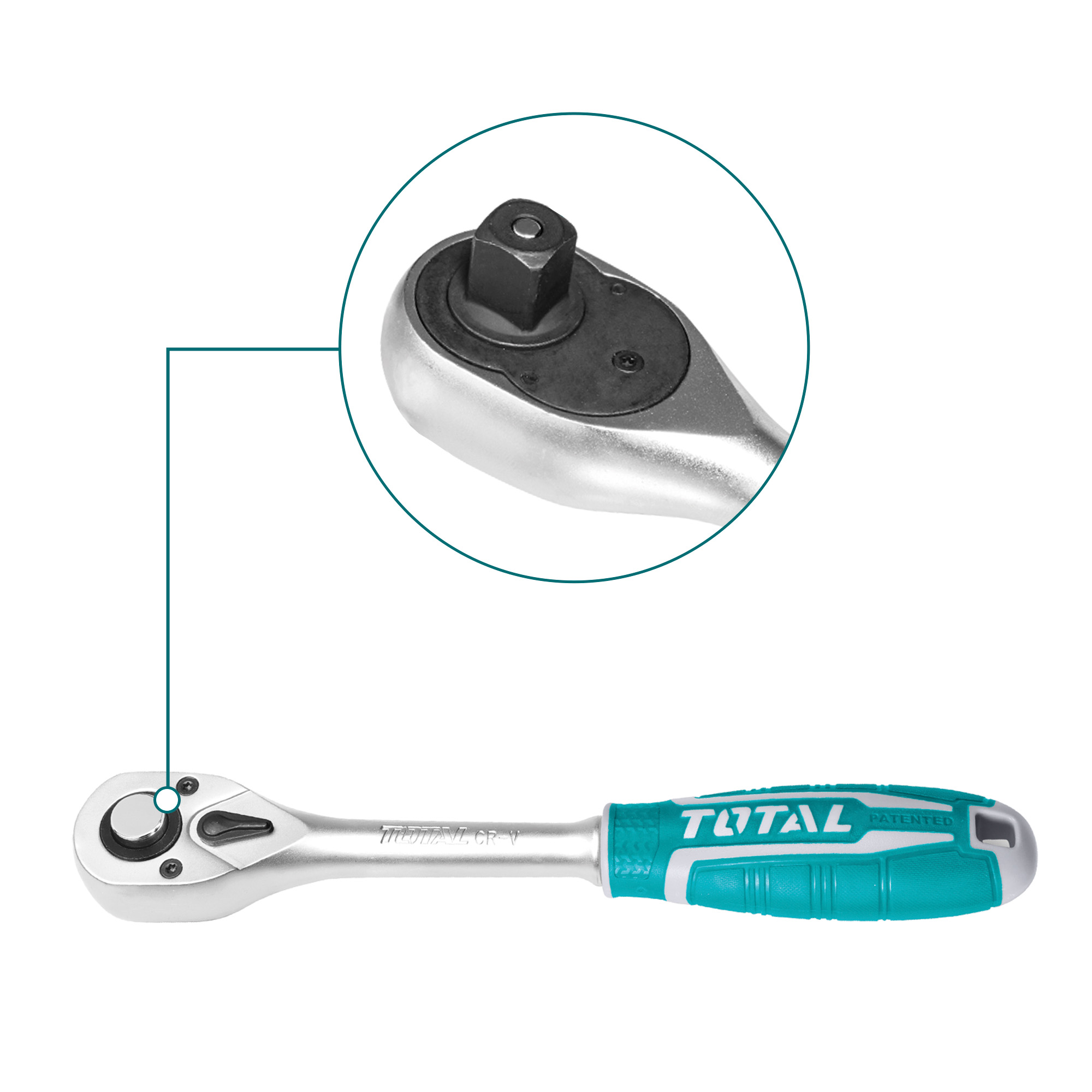 Reversible ratchet wrench THT106 | 260 mm / 1/2'' drive | Chrome-vanadium (Cr
