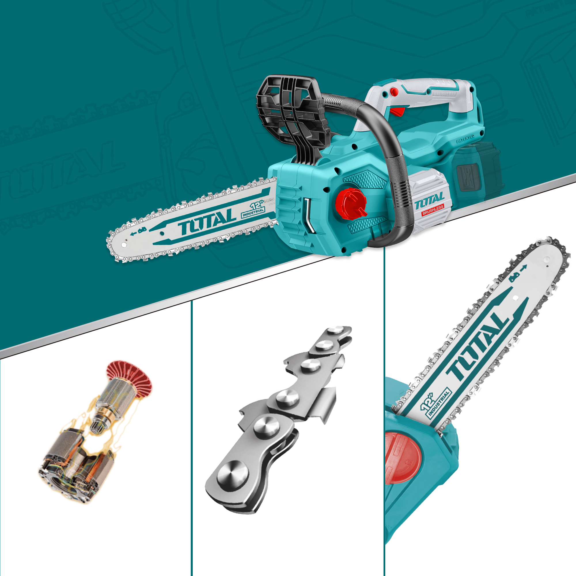 Brushless battery-powered chainsaw TGSLI20128 | 20 V