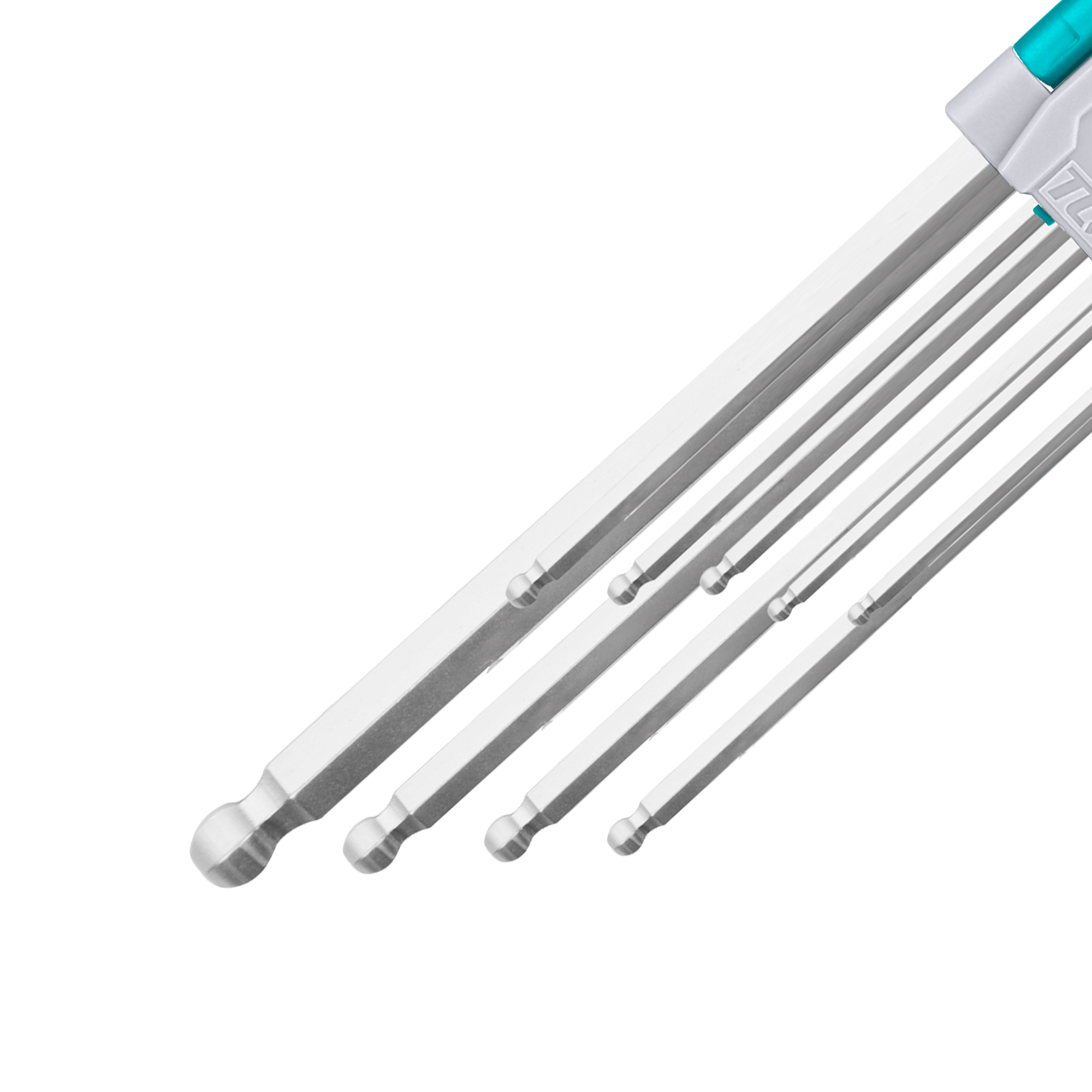 Set of 9 ball-end hex keys THT106291 | Chrome-vanadium (Cr-V)