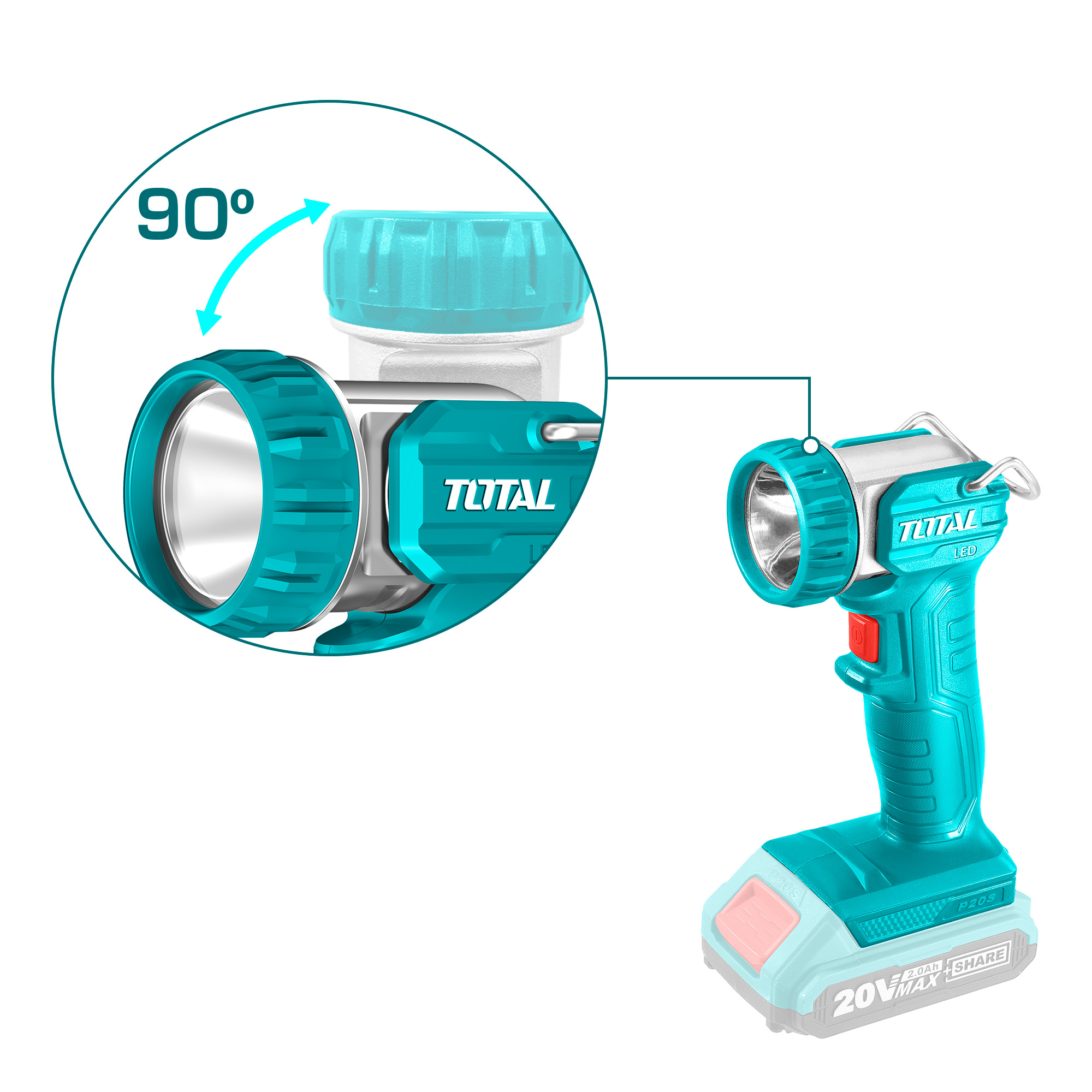 Cordless LED Flashlight TWLI2038 | 20 V