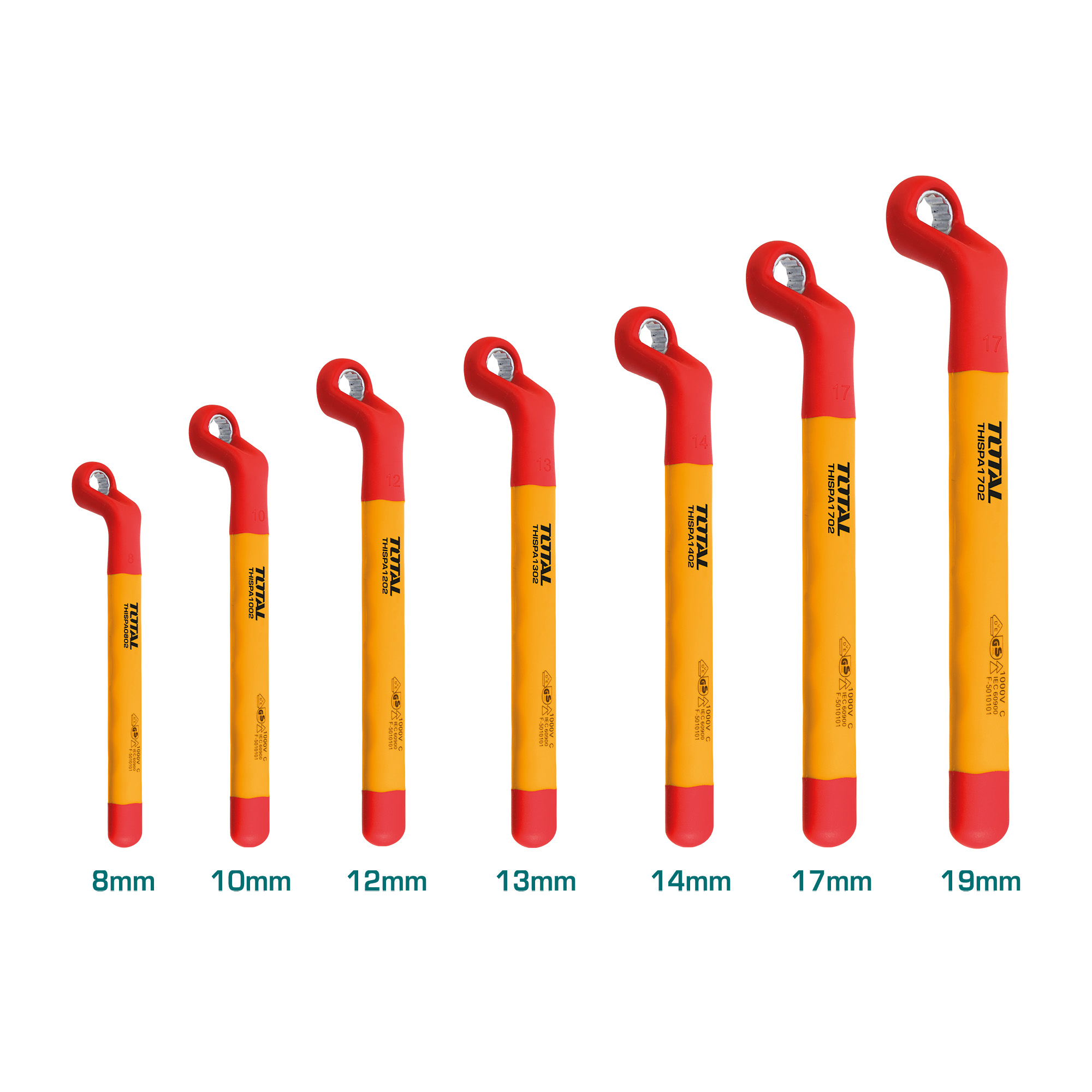 Set of 7 insulated offset wrenches THKISPA0702