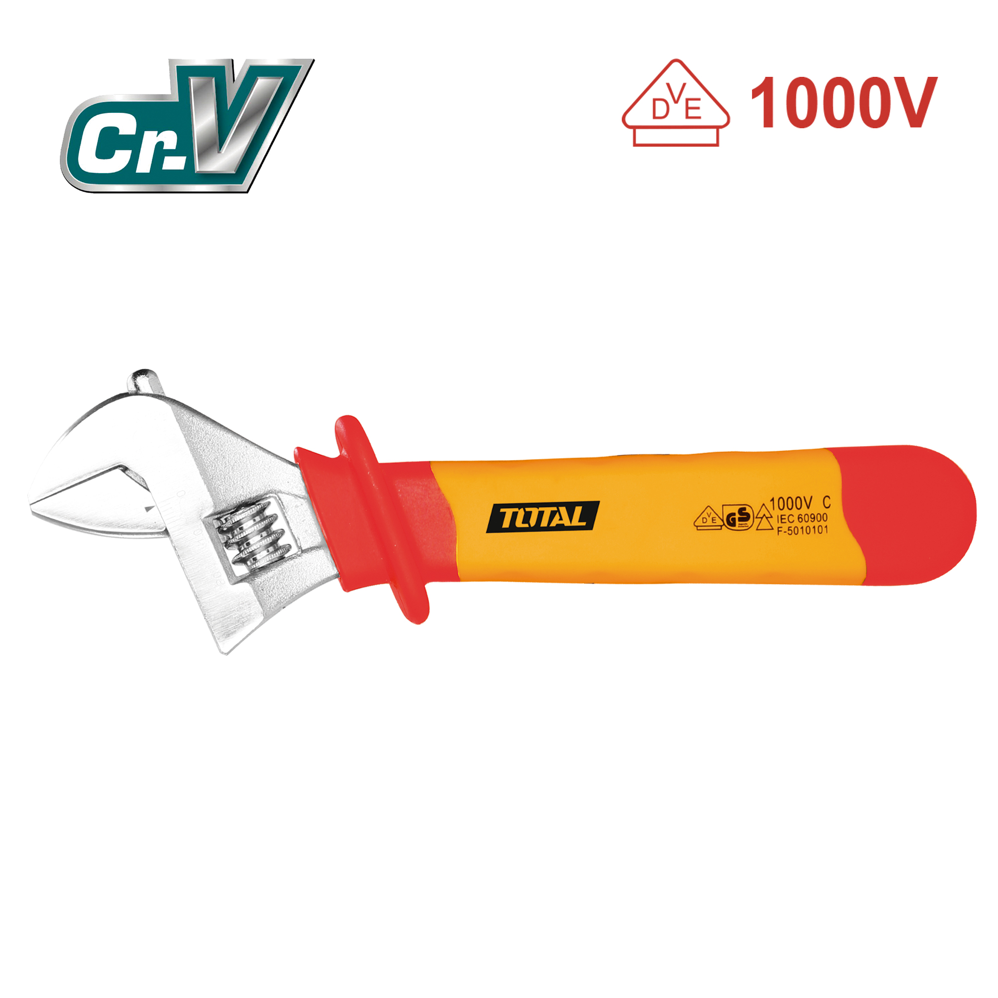 Insulated adjustable wrench quick adjustment THIADW | 250 mm | Chrome-vanadium (Cr-V)