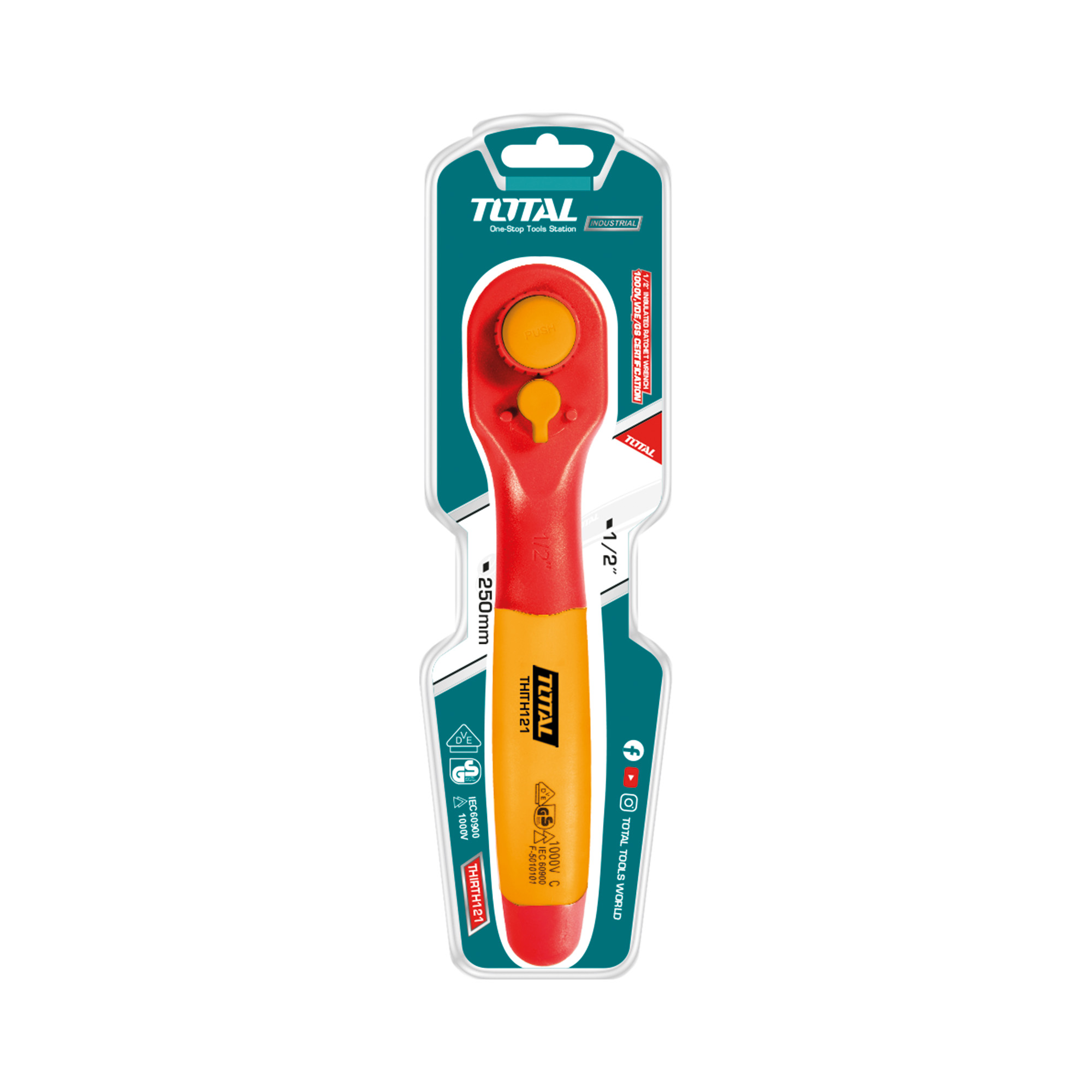 Insulated ratchet wrench THIRTH121 | 250 mm