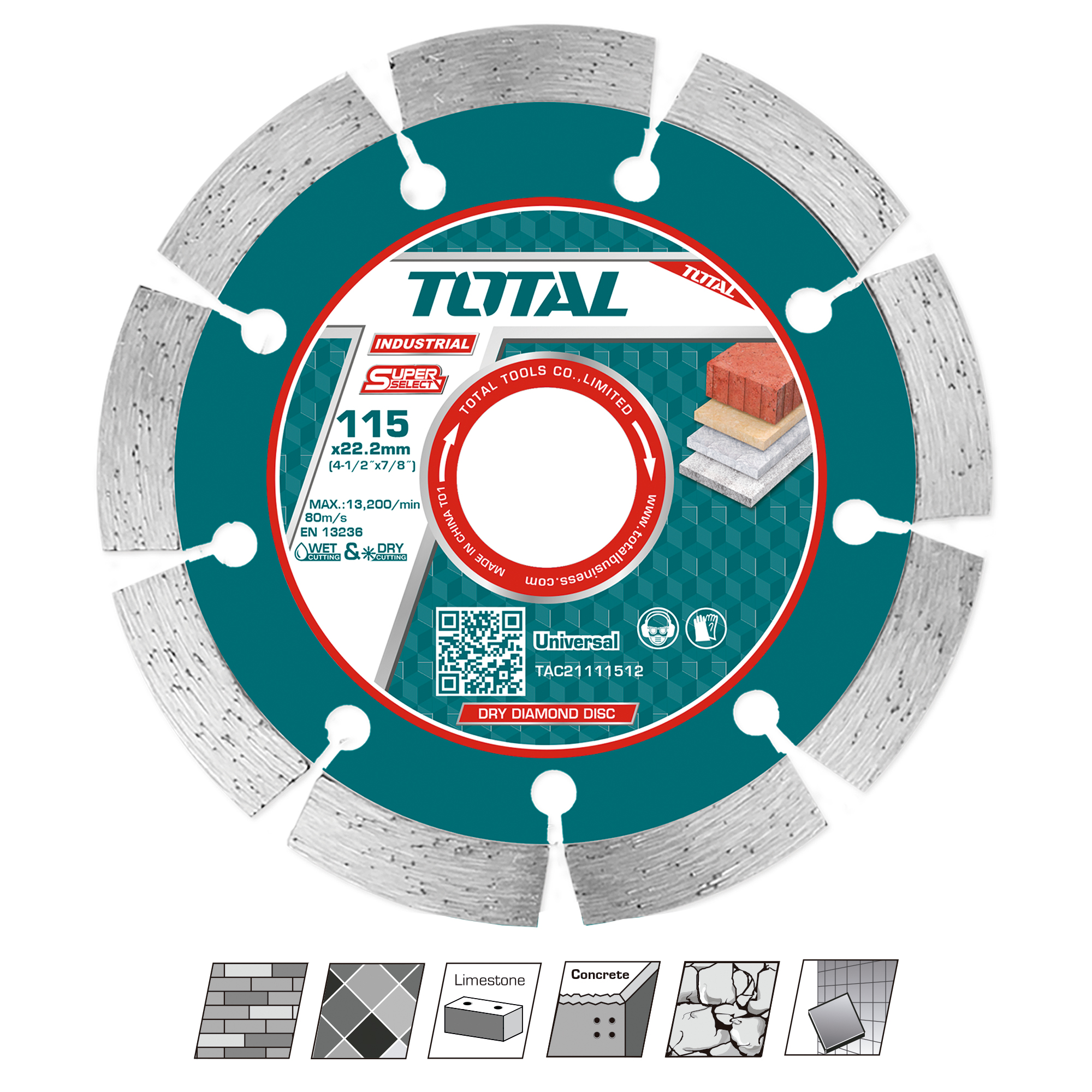 Diamond disc for marble and granite TAC21111512 | Ø115 mm | Diamond