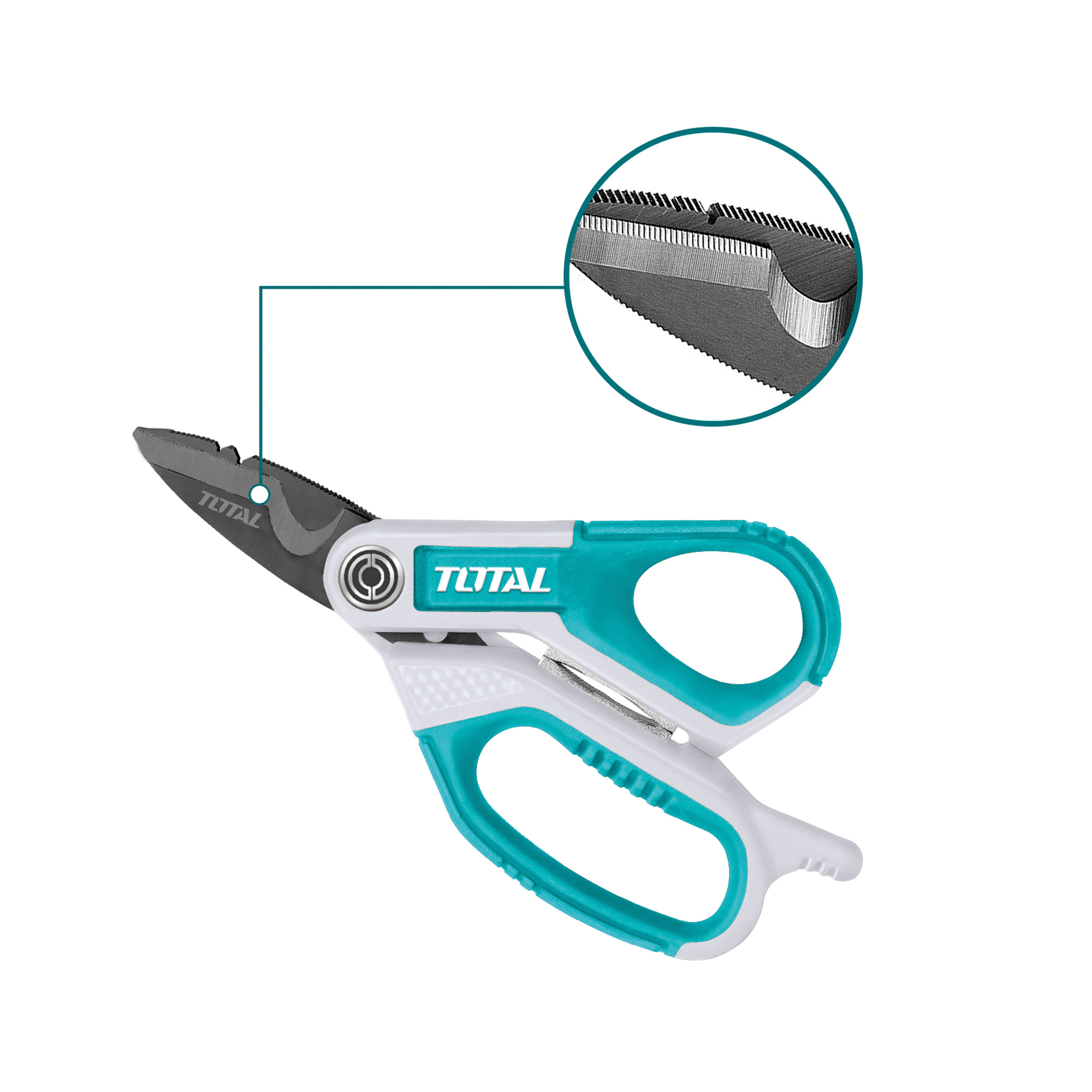 Titanium electrician scissors THES051708 | 170 mm | Stainless steel