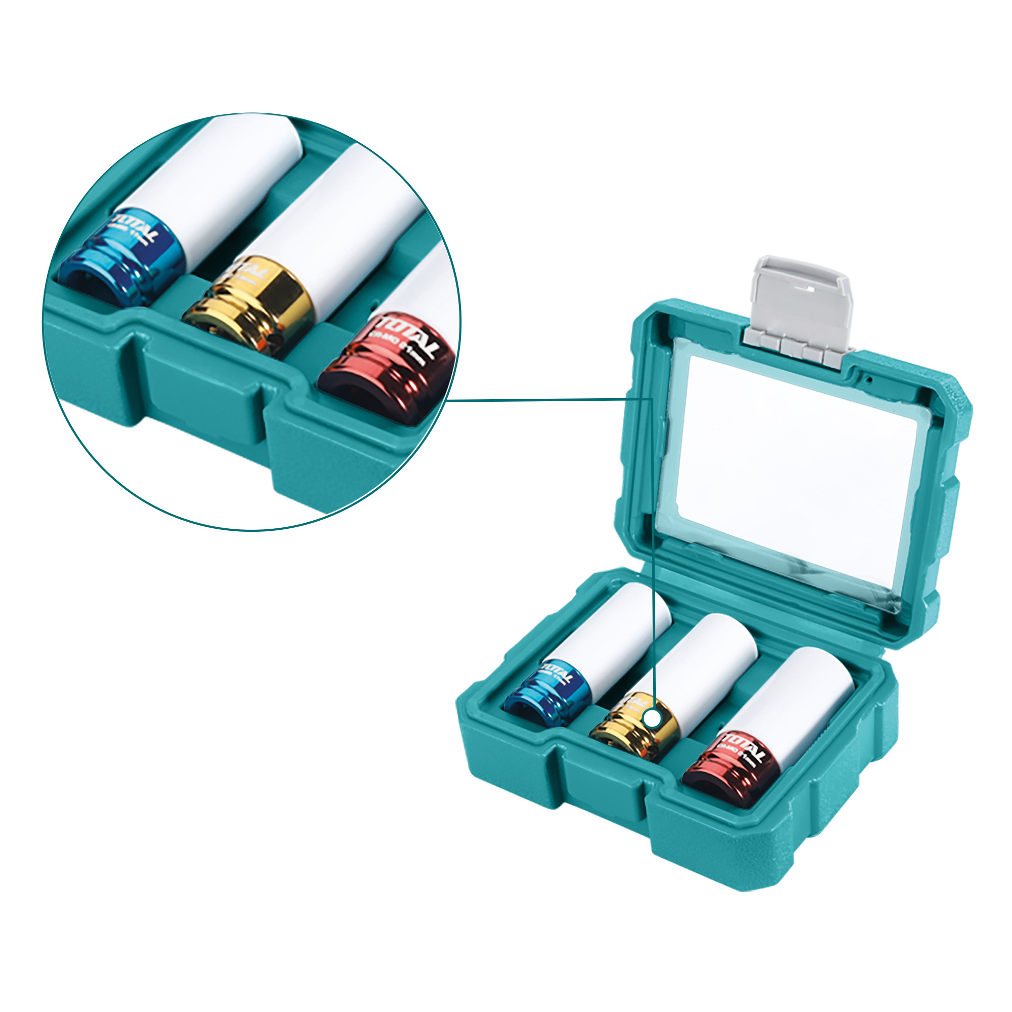 Set of 3 automotive sockets THMLNS031 | Chrome-molybdenum (Cr-Mo)